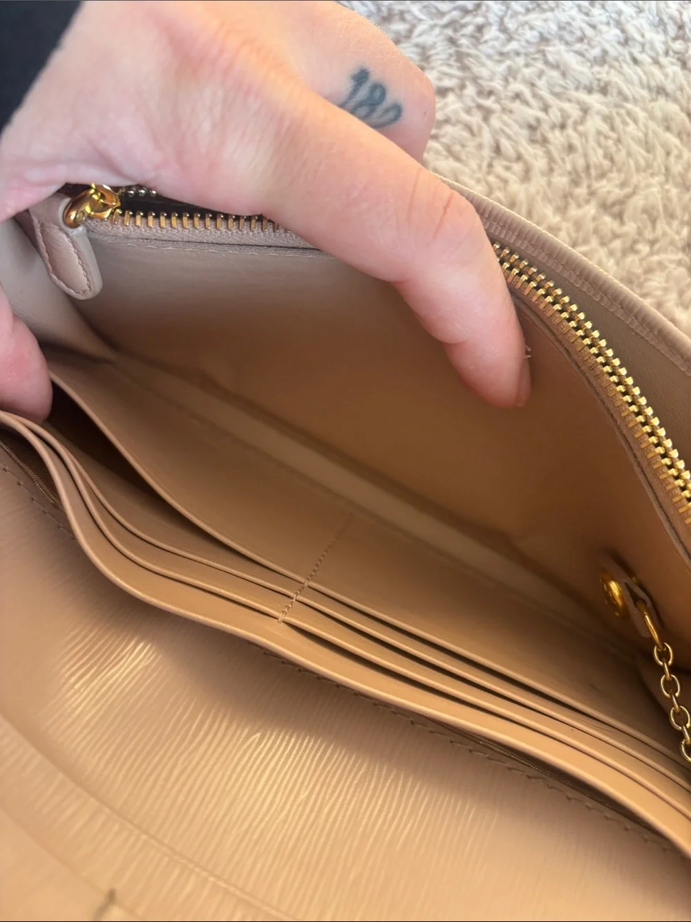 Prada Powder Pink Continental Leather Wallet